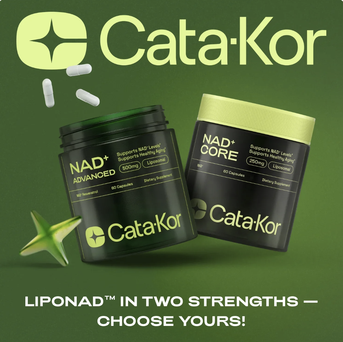 Cata-Kor NAD+ Advanced - NAD Supplement for Skin, Energy & Focus